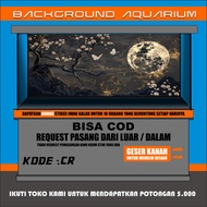 3d rear aquarium background wallpaper sticker with mon moon cr image theme