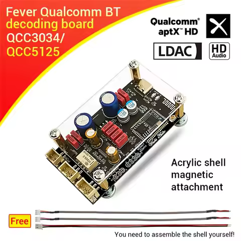 ZK-QCC Qualcomm QCC5125 QCC3034 Bluetooth 5.1 Lossless Decoding Board APTX LDAC Audiophile Grade DC8