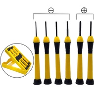 [SG STOCK] SCREWDRIVER 6PC PRECISION PVC HANDLE ABT1163 Plus Minus Head Bit Repair DIY Hand Tool Kit