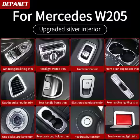 Silver Interior for Mercedes W205 AMG Coupe AMG C205 2 Doors C260 C300 C200 Mercedes C Class Accesso