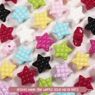 10pcs Beads Star Waffle Beads Solid Color Mix Rainbow Premium DIY Crafting Accessories DIY Crafting