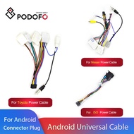 【YF】 Podofo Android 2 Din Car Multimedia Player Universal Accessories Wire Adapter Connector Plug Cable for VW Nissian Toyota