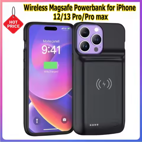 7.0/8.5Ah Battery Charger Case for IPhone 12 13 Pro Max Wireless Magsafe PowerBank Charging Case for