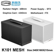 PCCOOLER K101 Mesh Portable Desktop ITX Small Case supports SFX power supply/12015 fan installation/