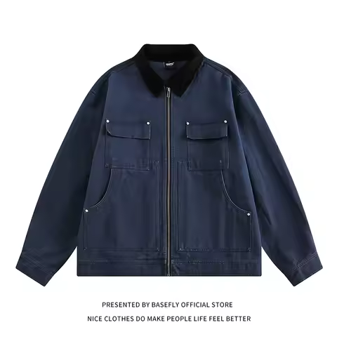 Autumn Spring Simple Solid Zipper Pocket Denim Jean Jacket Unisex Men Baseball Bomber Unisex Women V