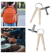 [Menolana] Handy Percussion Drum Tuning Key Mini Wooden Drumstick Keychain for Drummer Accessories G