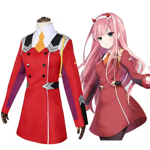 Anime DARLING in The FRANXX Zero Two 02 Cosplay Costumes Girls Red Uniform Dress Women Halloween Car