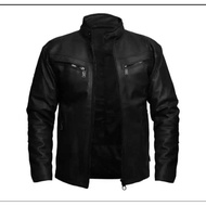 Jaket Kulit Sintetis Semi Racing/ Jaket Motor/ jaket Pria