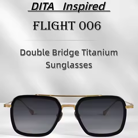 FIGHT 006 DITA Style Oversized Sunglasses Luxury Titanium Double Bridge Lightweight UV400 Outdoor Dr