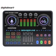 DJ20 Studio Sound Card with 48V Microphone System, Reverberation Tech, and Noise Reduction for Cardi