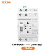 ETEK EK4Q Din Rail 2P 4P ATS Generator Dual Power Automatic Transfer Switch Electrical Selector Swit