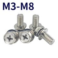 Phillips Hex Bolt/ Phillips Hexagonal Bolt W/Washer / Hexagonal Capscrew Nickel-Plated M3M4M5M6M8 [F