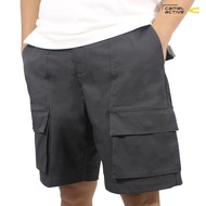 camel active Mens Dark Grey Multi-Pocket Cargo Shorts