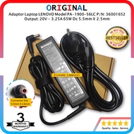 Adaptor Laptop LENOVO Model PA-1900-56LC P/N: 36001652 Output: 20V – 3.25A 65W Dc 5.5mm X 2.5mm