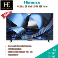 2026 New Hisense 55"/ 65"/ 75"/ 85" U6S Ultra QD MiniLED 144Hz 4K Smart AI TV - Black