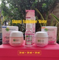 PAKET GARNIER SAKURA WHITE 3 PCS: BOOSTER SERUM + KRIM SIANG DAN MALAM