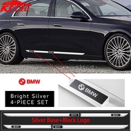 4pcs BMW Stainless Steel Car Door Side Skirt Anti-scratch Sticker Metal Car Body Edge Guard Decorati