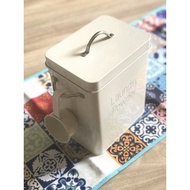 Rice Tin Storage Laundry Powder Detergent Enamel Tin Storage with scoop
