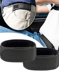 2 Packs Casual No Buckle Elastic Belt For Men And Women, Slouchy Belt Convenient Hook And Loop Elast