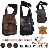 Leather bag RUSH​ RIDER Phone Bag Leather Pouch Waist Bag Zipper Beg Kulit Pinggan Sling Sandang Sil