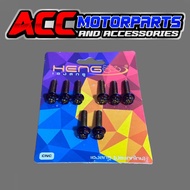 ⏺️ ❤ AIRBOX BOLTS SET with holder / M3 / MIO I 125 / MIO SOUL I 125 GT (8pcs) HENG TITANIUM , CNC ,