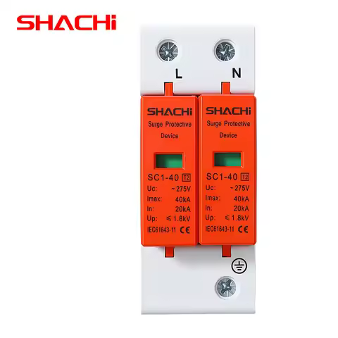 SHACHI 2P AC Surge Protector SPD Surge Protection Device 275V 385V 20KA 40KA 60KA Voltage Protector
