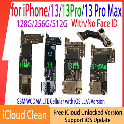 Free ID Motherboard For iPhone 13 Pro Max with Face ID 128gb 256gb Mainboard Unlocked Cleaned iCloud