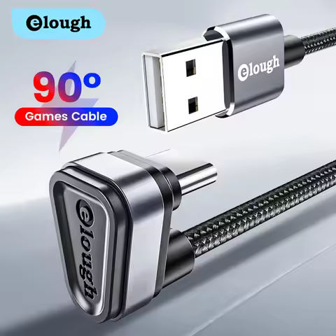 Elough 2.4A USB Type C Cable Fast Charging 90 Degree Elbow USB C Cable For Samsung S9 S10 Xiaomi Red