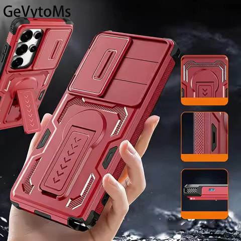 S25Ultra Lens Protect Armor Shield Phone Case For Samsung Galaxy S25 Ultra S 25 Heavy Duty Kickstand