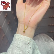 emas 916 original Malaysia Tulen gold necklace bead pendant womens light luxury niche design clavicl