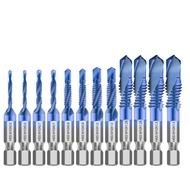 Hex Shank Screw Thread Metric Tap Drill Bits Screw Machine HSS Compound Drill Hand Tools for Metal S