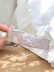 櫻花瑪瑙手鐲 瑪瑙手鐲稀有方鐲溫柔紫粉花仙氣冰底氣質54-55圈口