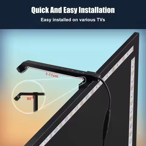 Bluetooth App RGBIC LED TV Backlight with Camera 5M 3.8M Screen Sync App Control for 55-75 Inch TV A