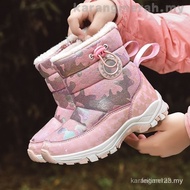 Outdoor Sports Boys Girls Snow Boots Thermal Cotton Shoes Anti-Slip Waterproof Snow Shoes G4DQ