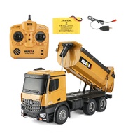 GKIDS HuiNa 1573 RC Car 1:14 4WD Dump Truck Lorry - Remote Control Metal 4x4 Trash Disposing Constru