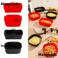 MAXGOODS Silicone Air Fryer Liners, Black Red Reusable Oven Liner, Air Fryer Accessories for 4-7 QT 