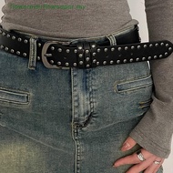 FSMY New Belt Women's Jeans Tie-In Ladies' Belt Fashion Personality Rivet Belt Senior ck Fashion Jel