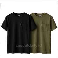 KATUN [2 Pcs Pack] Plain Black and Army Pocket T-Shirt - MBN - Premium Semi Cotton - Daily.ID T-Shir