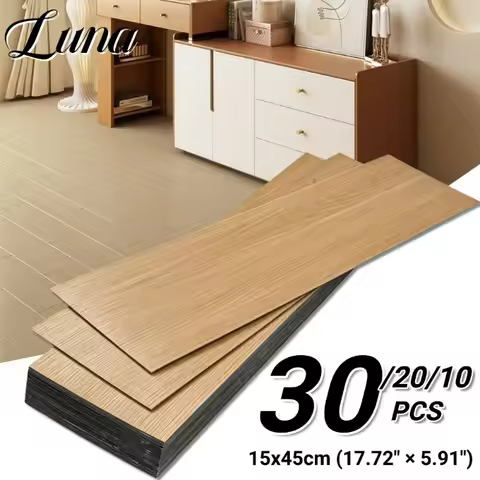 Wood Grain Peel and Stick PVC Floor Tile Living Room Self Adhesive Floor Sticker Waterproof Wall Sti
