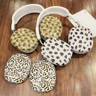 Leopard print Suitable for Airpods max Simple Headphone Case Apple Airpods max Earphone Protective Case Silicone Soft Case Transparent Soft Case Shock-resistant Small Fresh Men Women