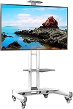 Home Office Universal TV Stand Mobile TV Stand with Wheels with Wire Management Freestanding Mobile Tall TV Stand for 32/42/43/49/50/55/65 inch Flat Screen TV