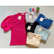 Ready Stock 54 JANUARY V领精美袖子上衣 Premium Top