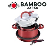 T-fal [Online Exclusive] T-fal Removable Handle Pot, Pan, Pressure Cooker 4 Piece Set IH Gas Fire Co