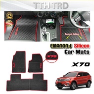 EMANON-J  X70 Customized Odor Free Silicone Car Floor Mats carpet carmat Waterproof Carpet - Red / Blue / Black silikon
