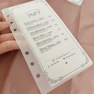 Laminate Reusable 12 Months A6 Cash Envelope @ France Menu