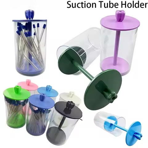 Dental Dust-Proof Storage Box with Lid, Saliva Ejector Storage Bin, Suitable for High- and Low-Sucti
