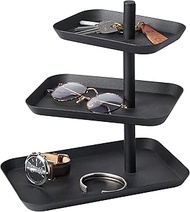 Yamazaki Home 3-Tier Accessory Tray Holder & Storage Steel | Jewelry Organizer, One Size, Black