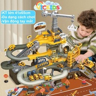Construction Station Race Track Toy, Assembled Toy with Many Cars, Music Light, Construction Site Si