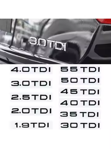 3D ABS Letters 2.0TDI 2.5TDI 3.0TDI 35TDI 40TDI 45TDI 50TDI Emblem for Audi A1 A3 A4 A5 A6 A7 A8 Q2 