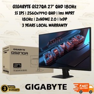 [Gigabyte GS27QA 27" Gaming Monitor] 27" SS IPS QHD / 1MS / 180HZ / AMD FREESYNC / HDMI + DP PORT